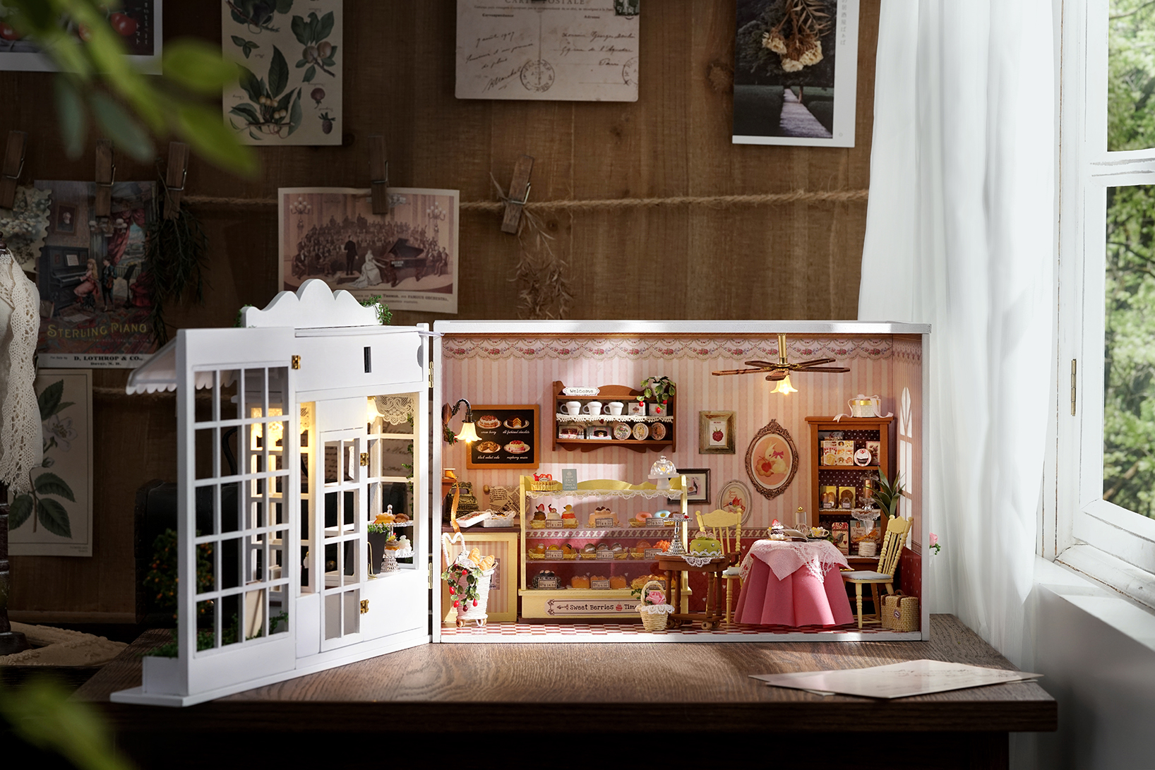 Wooden Barbie House PANZIYU DIY Miniature Fairy Dollhouse Kit - Darcy ...