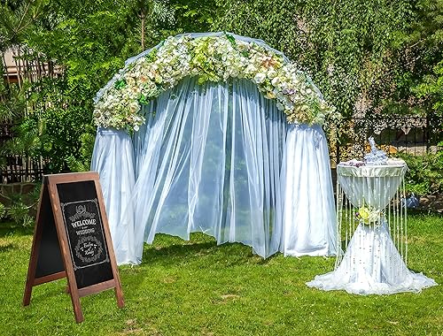 Miniatura 6 de Tablero sándwich de 40 x 20 pulgadas, paquete de 2 tableros de madera de pino maciza, color marrón rústico, pizarrón de tiza, letreros de pizarra