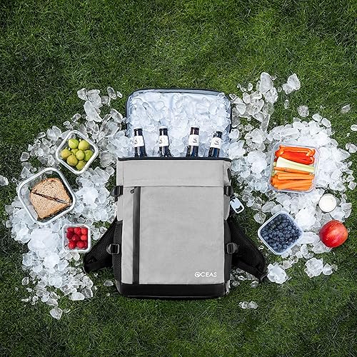 Miniatura 6 de Oceas Mochila térmica aislada impermeable  Mochila térmica suave para 40 latas a prueba de fugas  Forro impermeable que mantiene el almuerzo, la