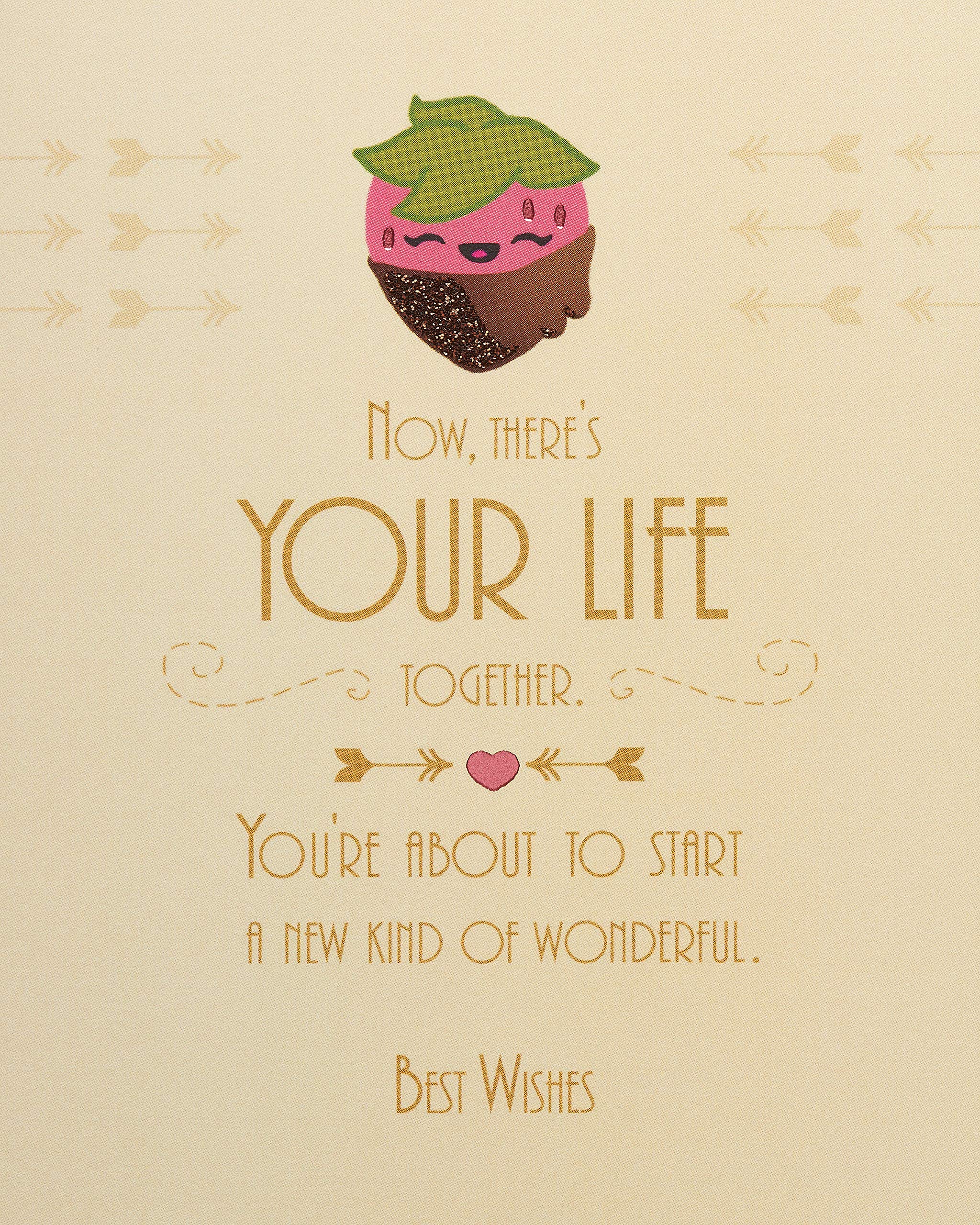 American Greetings Chocolate Strawberry Bridal Shower Congratulations Card with Glitter - 5856811, Pack of 1 - Image 3