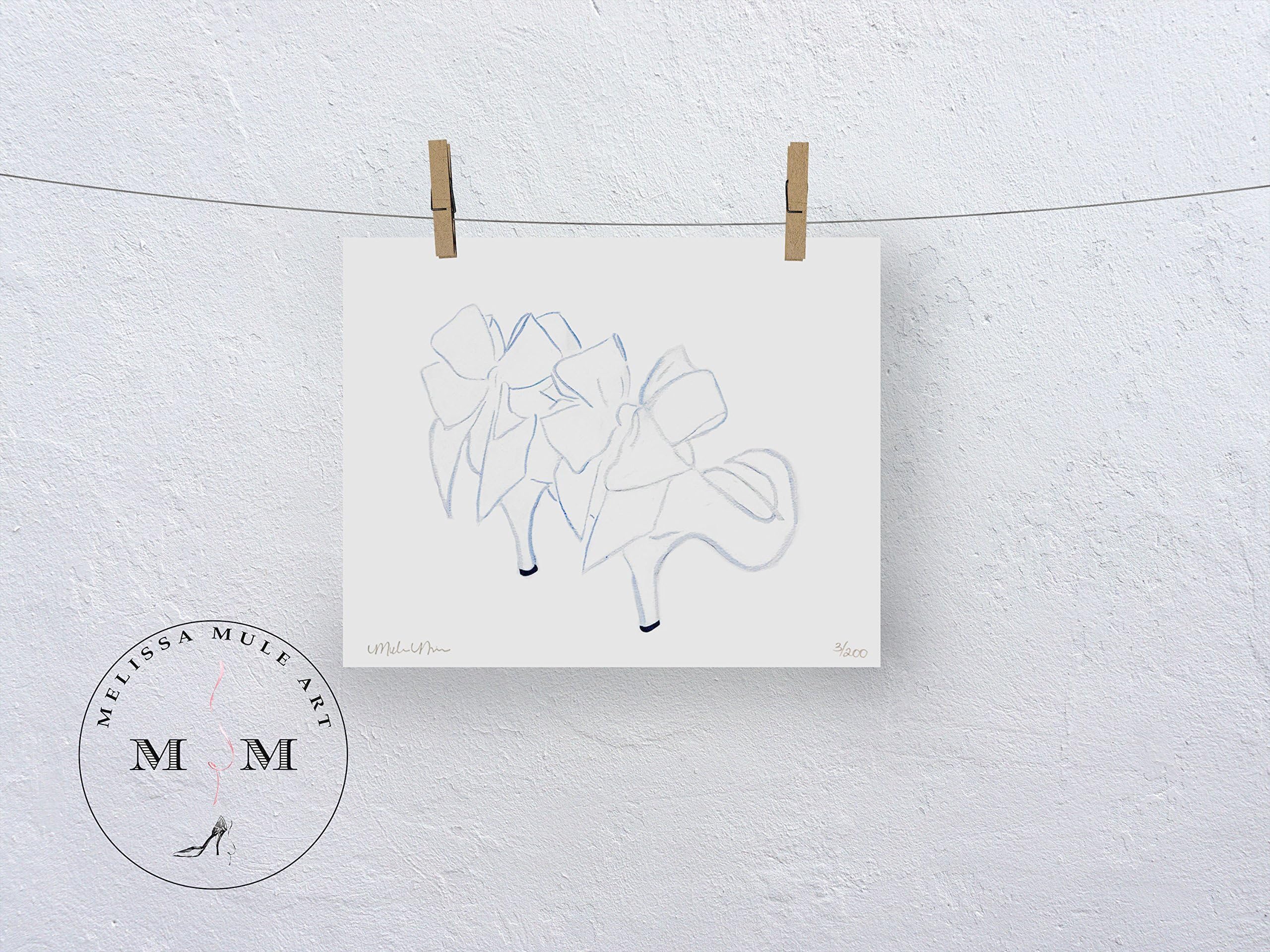 Innocence White Bows Heel, signed and numbered Giclee print, 8x10