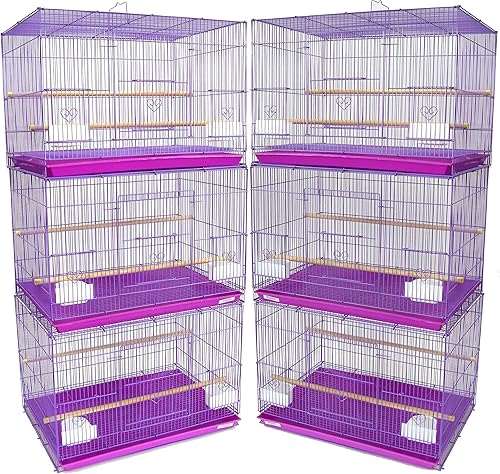 YML Jaulas de cría pequeñas, púrpura, 34-12 x 81-12", lote de 6