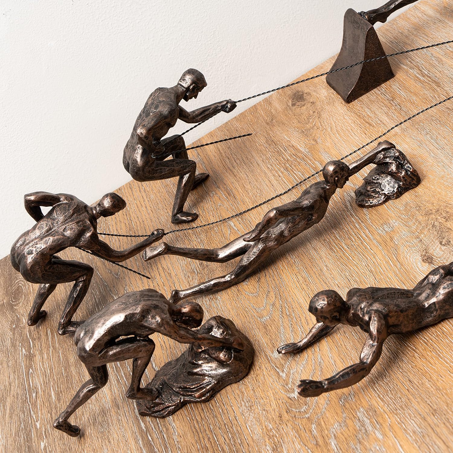 GUTE Set of 6 Climbing Men Man Wall Art Decor Sculpture (Set of 3) - Perfect Home Decor Gift, Climbing Man Wall Art Sculpture Decoration Statue Figurine Home & Office Rock Gifts Copper Bronze Gift