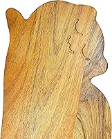 Vista 4 de Divertida tabla de cortar de madera con forma de gato para cocina con asa, 8 pulgadas de largo x 15.25 pulgadas de ancho, tabla de servir