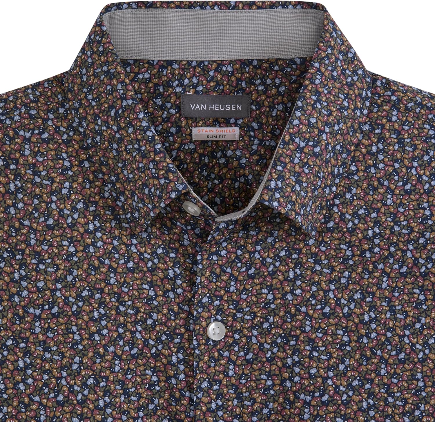 Van Heusen Everyday Defense Cronbie Floral Long Sleeve Shirt, Insignia Blue, M - Image 6