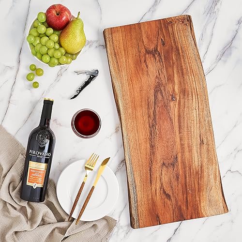 Miniatura 4 de Tabla de embutidos extra grande - Tabla de embutidos Live Edge - Tabla de quesos - Tabla de servir - Perfecto para fiestas y reuniones - Regalo de