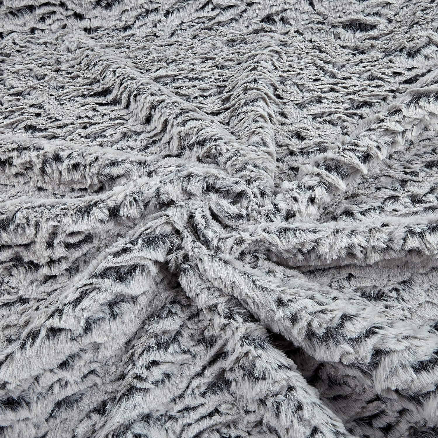 Shannon Minky Luxe Cuddle Frosted Zebra Gray Fabric by The Yard