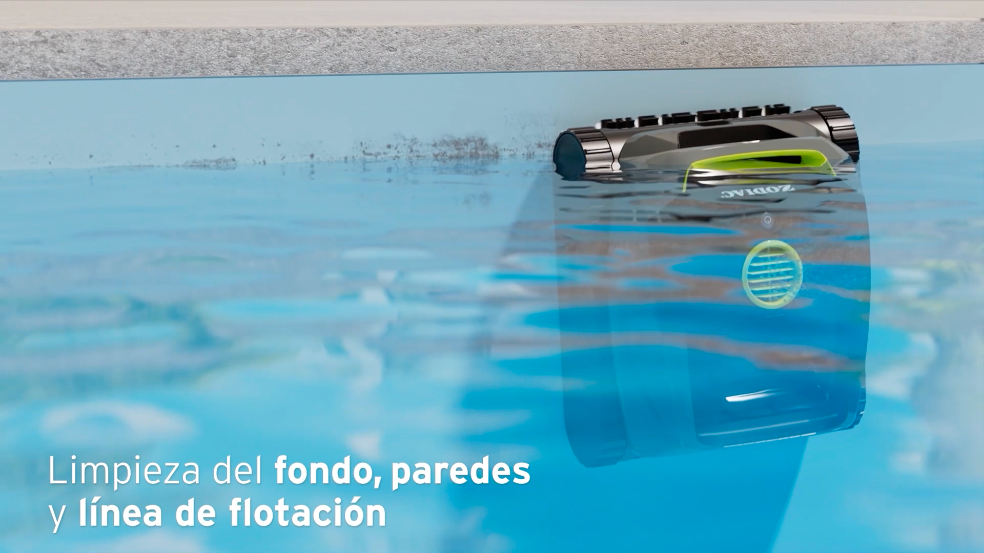 Cobertura total. Fondo, paredes y línea de flotación.
