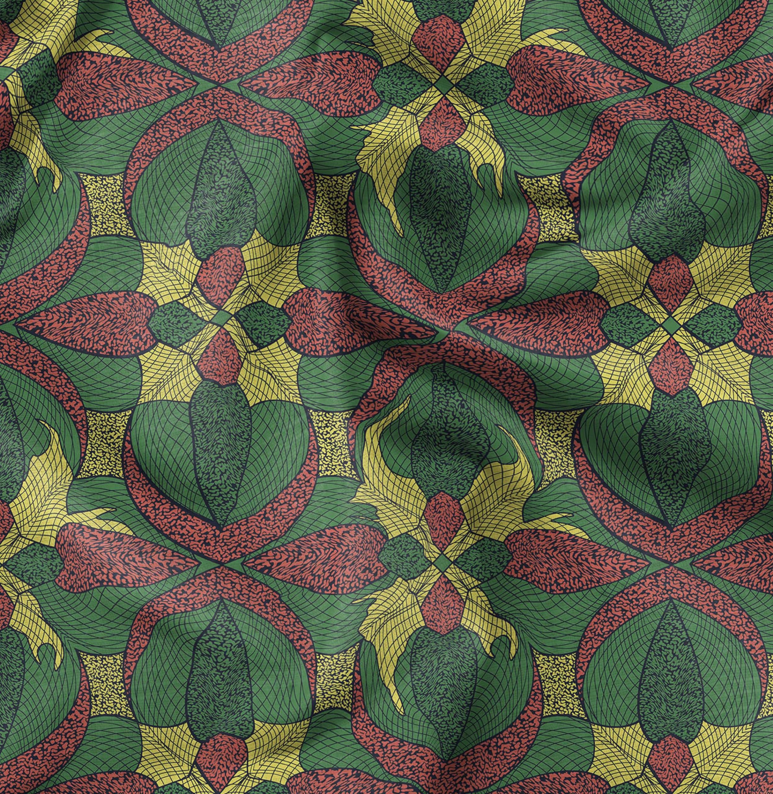 Soimoi African Print - Green, Premium Cotton Cambric Fabric - Medium Weight Material for Quilting, Kurtis, Blouse, Kids Clothing, Tunic, Curtains - 42" Inch Wide, 1 Meter-image-40