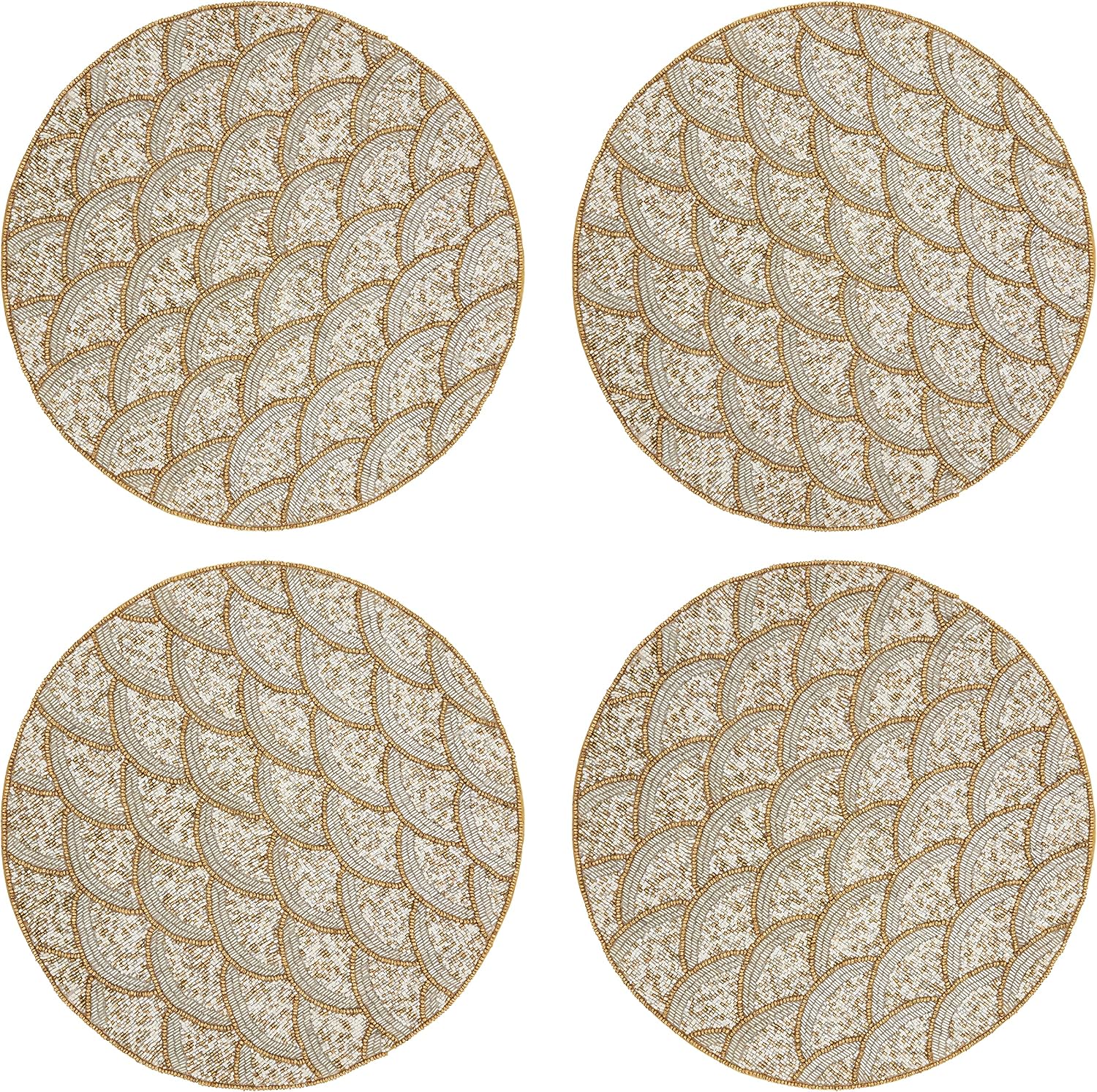 Beaded Scallop Placemats (Set of 4)