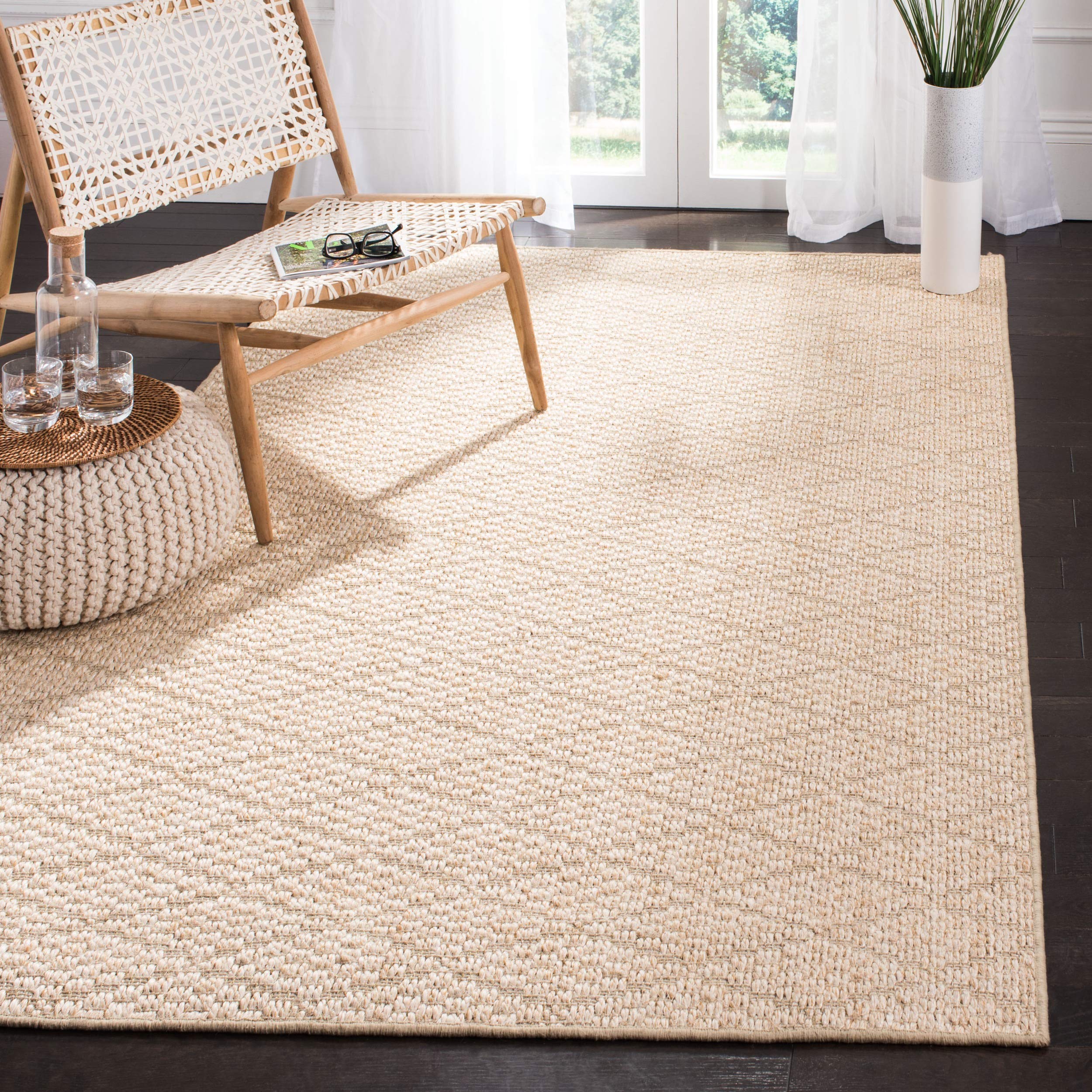 SAFAVIEH Palm Beach Collection Accent Rug - 3' x 5', Beige & Beige, Sisal Design, Non-Shedding & Easy Care, Ideal for High Traffic Areas in Entryway, Living Room, Bedroom (PAB361A)