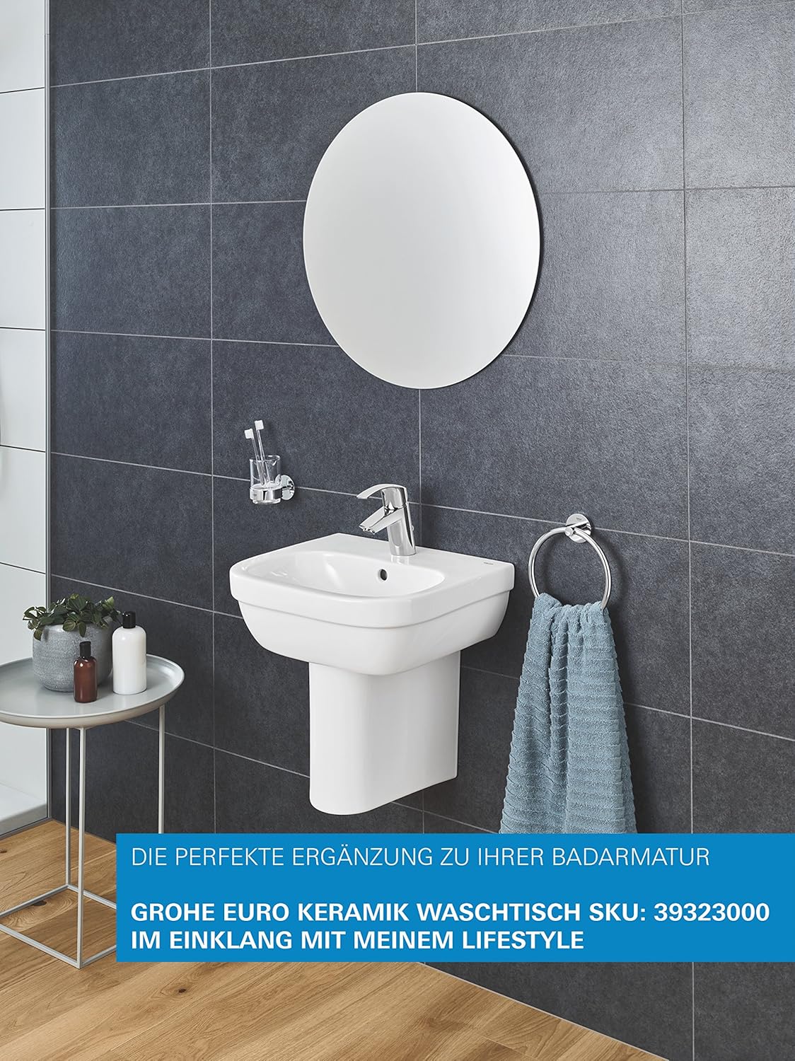 Grohe 23459002 Eurosmart, Single-Handle Bathroom Sink Mixer Tap for Open Water Heaters