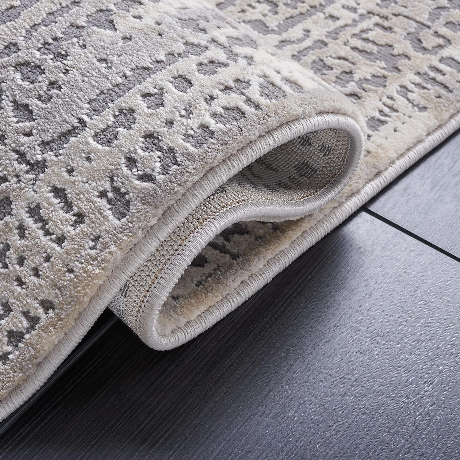 SAFAVIEH Meadow Collection 3'3" x 5' IvoryGrey MDW317A Modern Abstract Area Rug