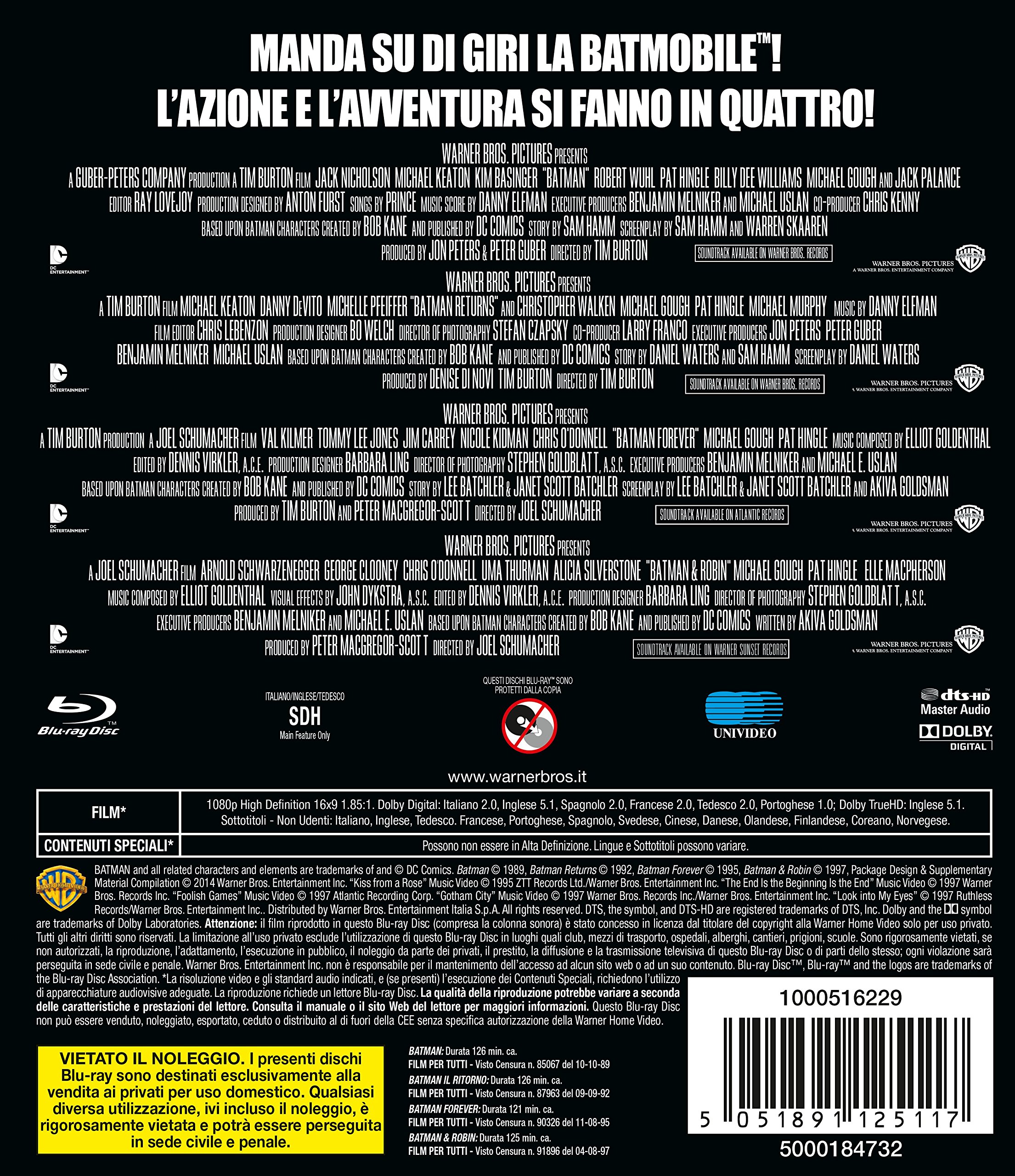 4 Grandi Film: Batman Collection
