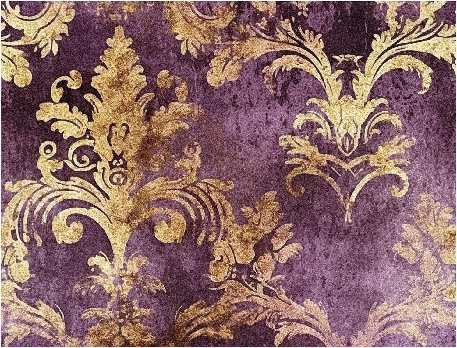 Purple Damask Rice Paper, 8 x 10.5 inch (6pc) - Mulberry Paper for Decoupage Scrapbooking Cards Crafts by Craft Kreatively