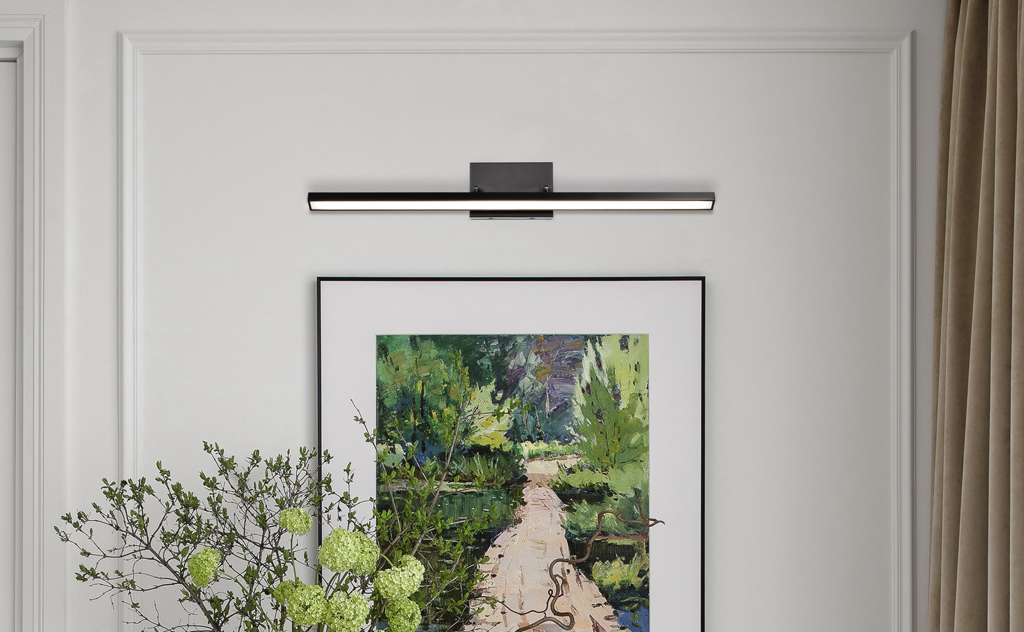 Image of 34-Inch Black Modern Adjustable Vanity Light, LED Bathroom Light Fixtures, Vertical or Horizontal Wall Sconce, 23W 3000K 4000K 5000K Switchable 90CRI Over Mirror Rotatable Bath Bar