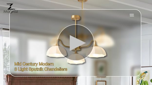 Magiroz 5 Light Modern Gold Chandelier Milk Glass Sputnik