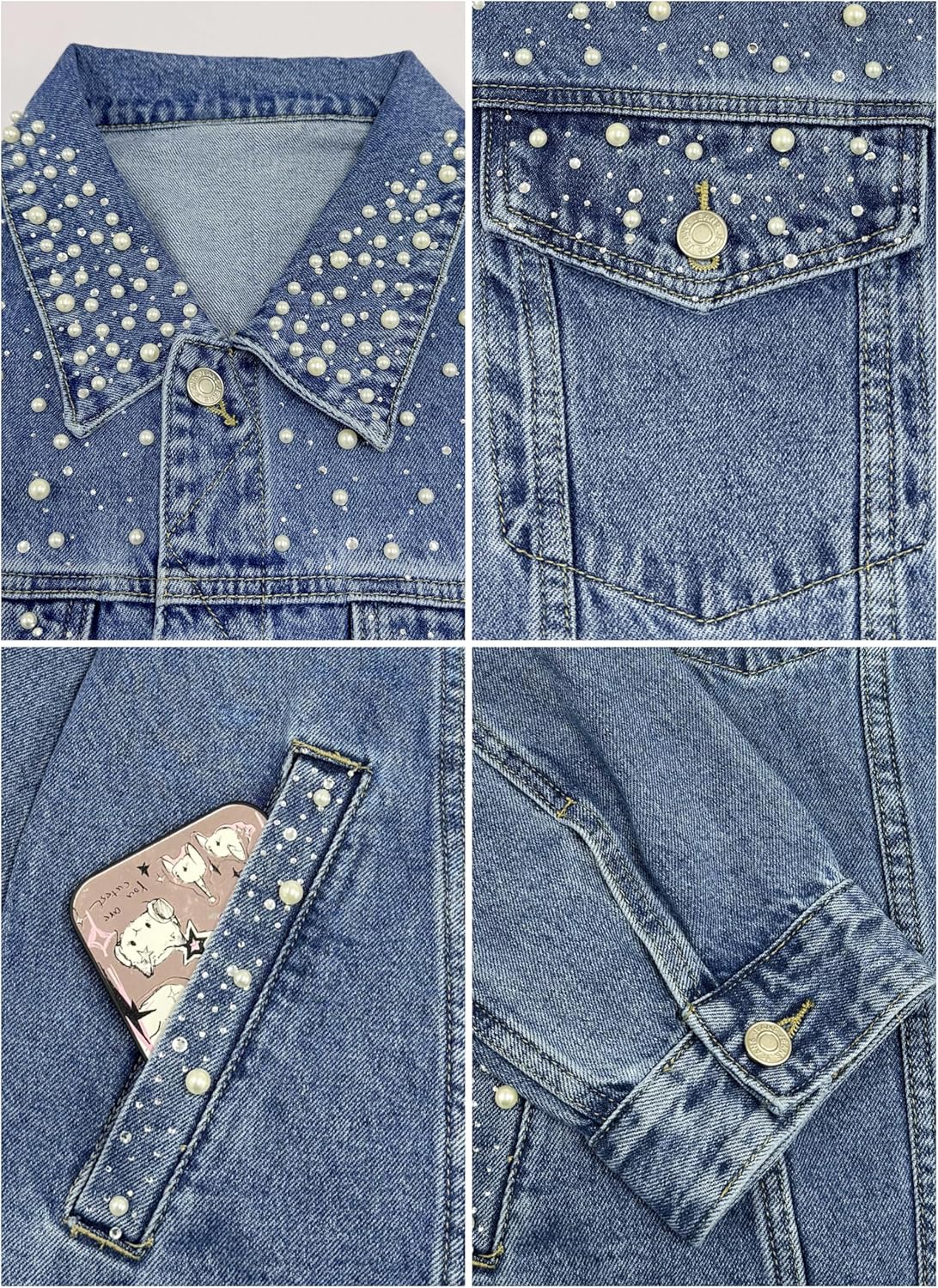 Jean Jacket for Women, Oversize Denim Jacket Trendy, Women's Long Jean Jackets Trucker Coat - Image 4