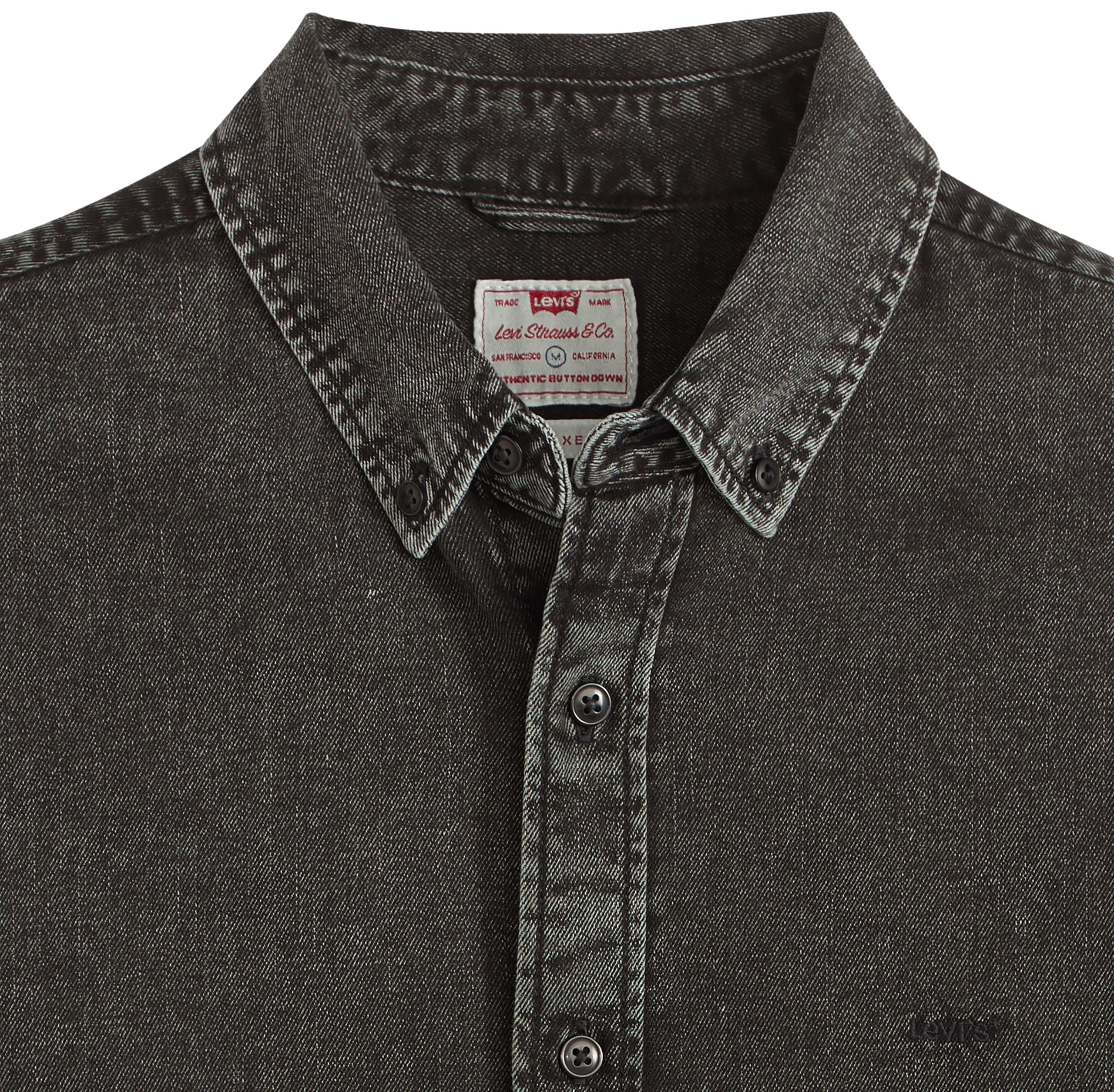 Levi's Authentic Button Down Gizmo Washed Black, Gizmo Washed Black, M