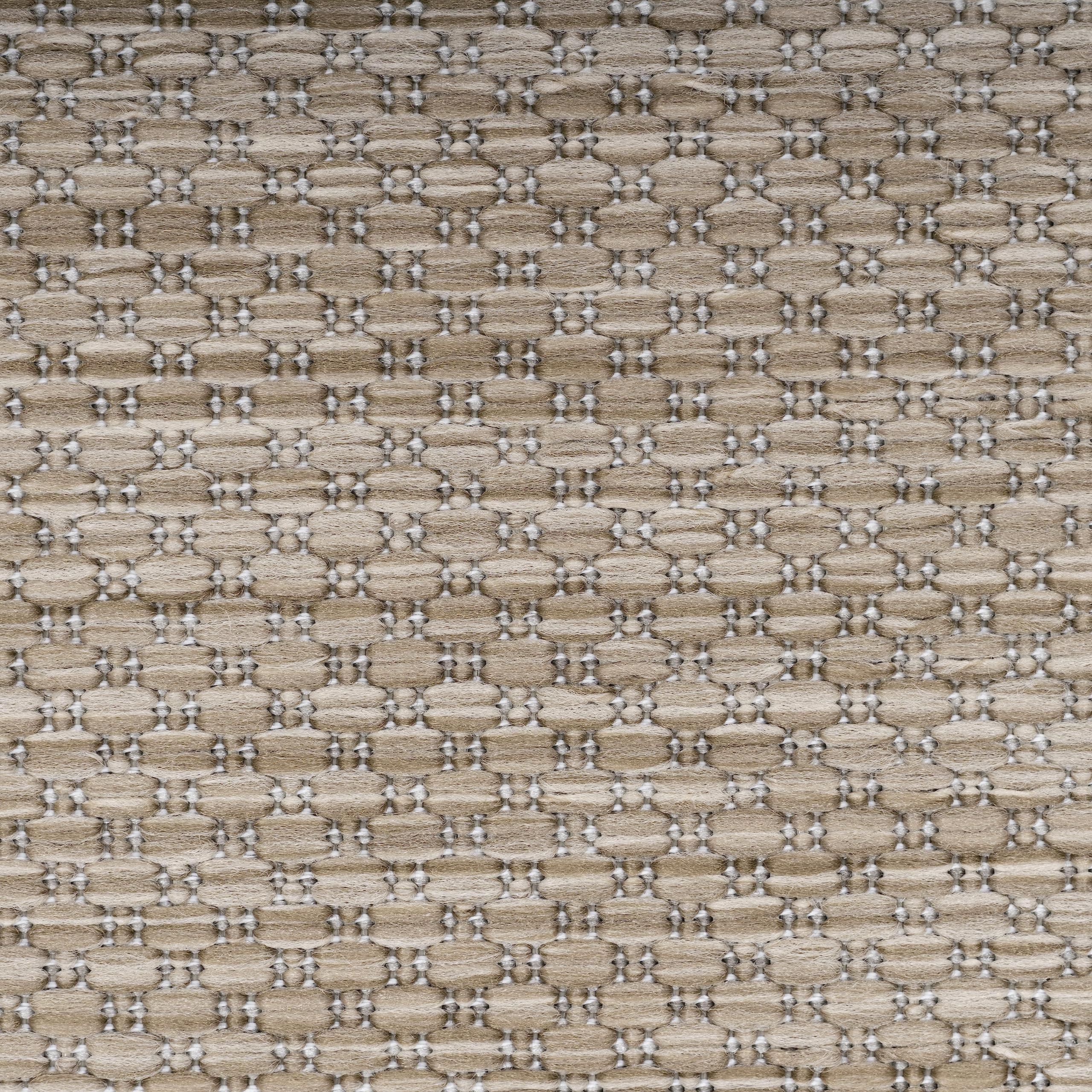 Teppium Tapis d'extérieur résistant aux intempéries, 120 x 170 cm, beige, aspect sisal – Tapis de cuisine lavable, antidérapant, imperméable, bordure, facile d'entretien – Idéal pour balcon, terrasse