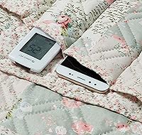 Vista 5 de Brilliant Sunshine Organizador de reposabrazos de sofá de retazos rosa y salvia, organizador de 5 bolsillos, organizador antideslizante para sillón