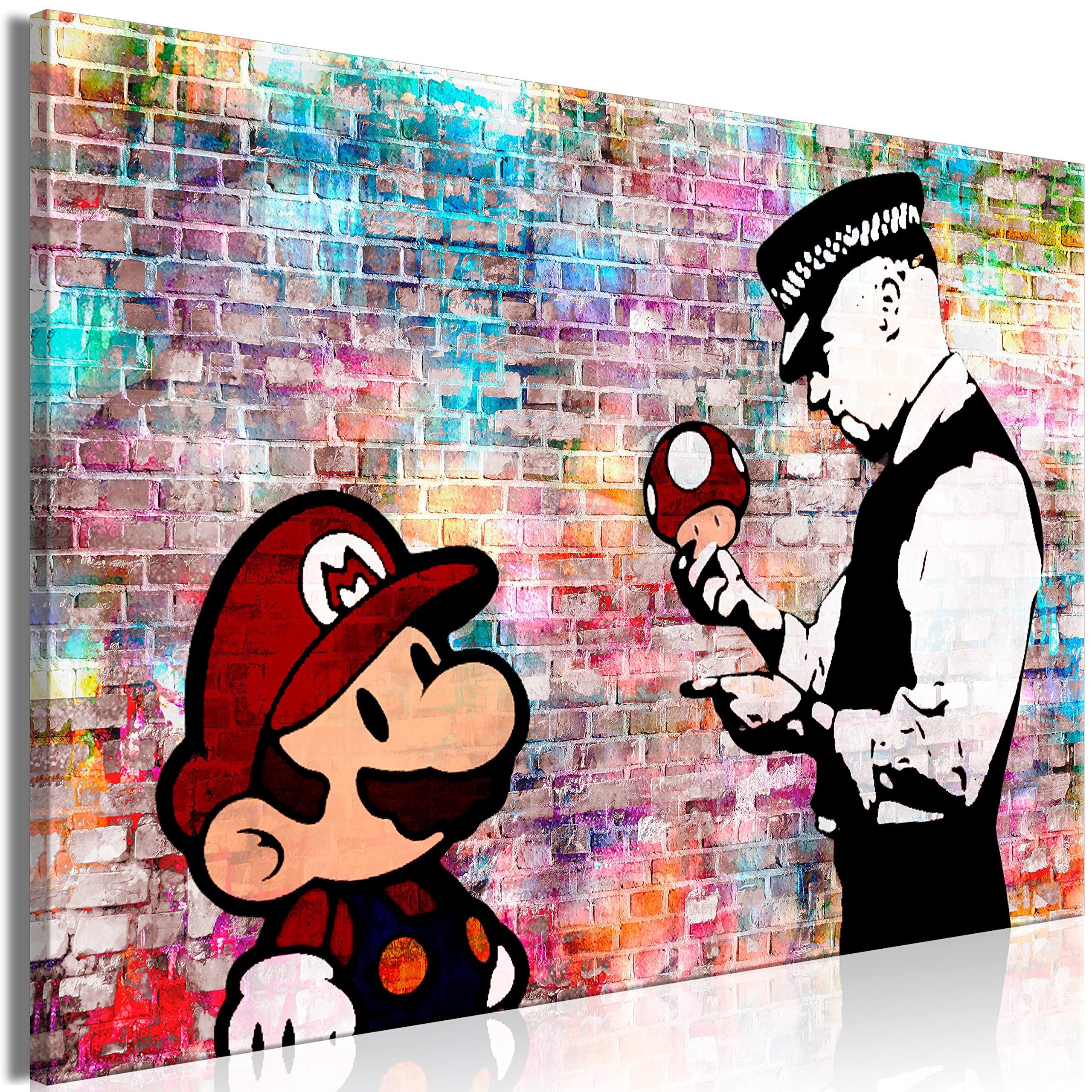 B&D XXL Cuadros Cuadro Mega XXXL Banksy Mushroom Cop 165x110 cm Cuadro