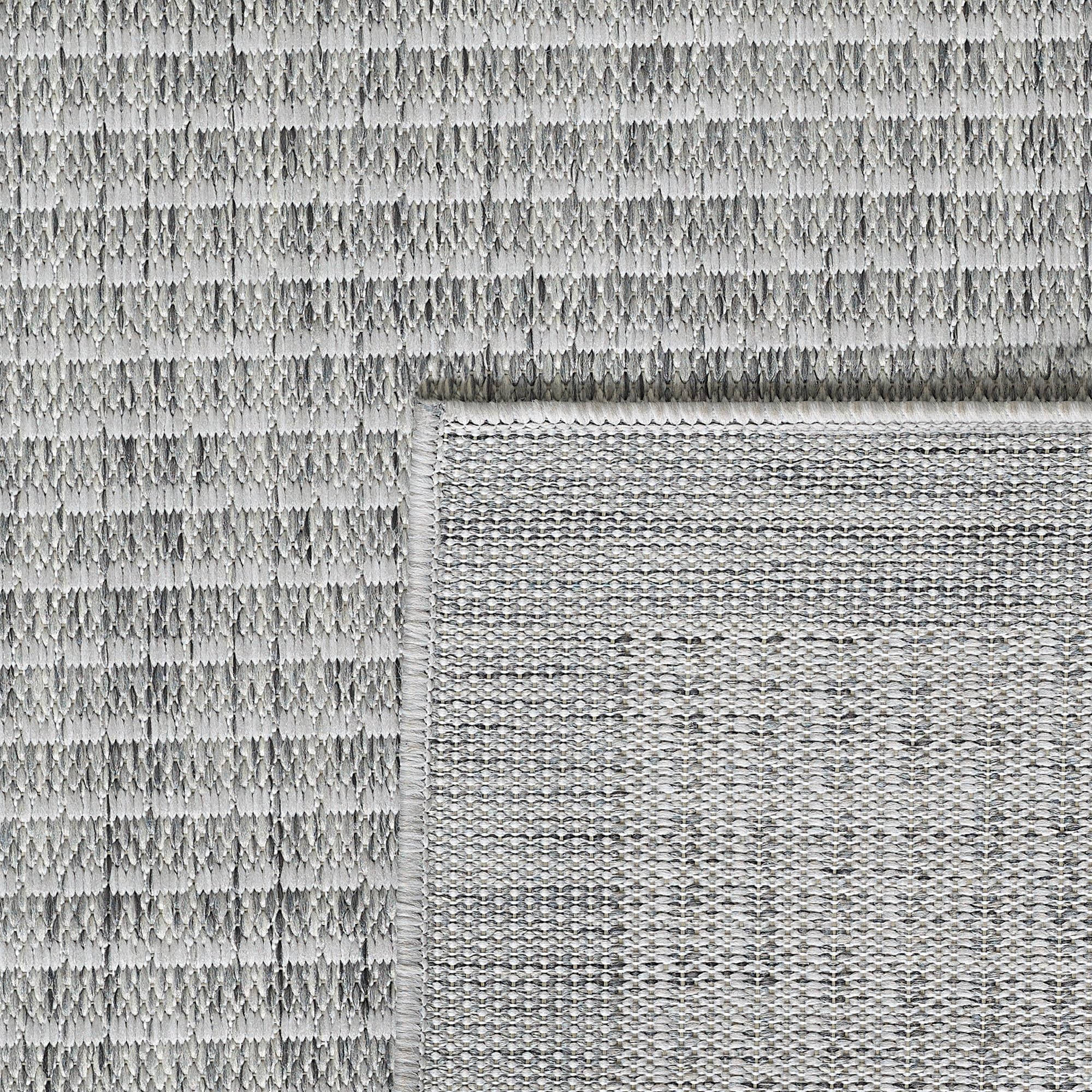 Teppium Tapis d'extérieur Robuste, résistant aux intempéries et aux UV, pour Balcon, terrasse, Jardin d'hiver, Cuisine ou Salle à Manger, Tapis Uni Gris 200 x 290 cm