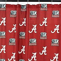 Vista 1 de College Covers Everything Comfy Alabama Tide - Cortina de ducha brillante y colorida, 70 x 72 pulgadas