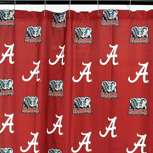 College Covers Everything Comfy Alabama Tide - Cortina de ducha brillante y colorida, 70 x 72 pulgadas