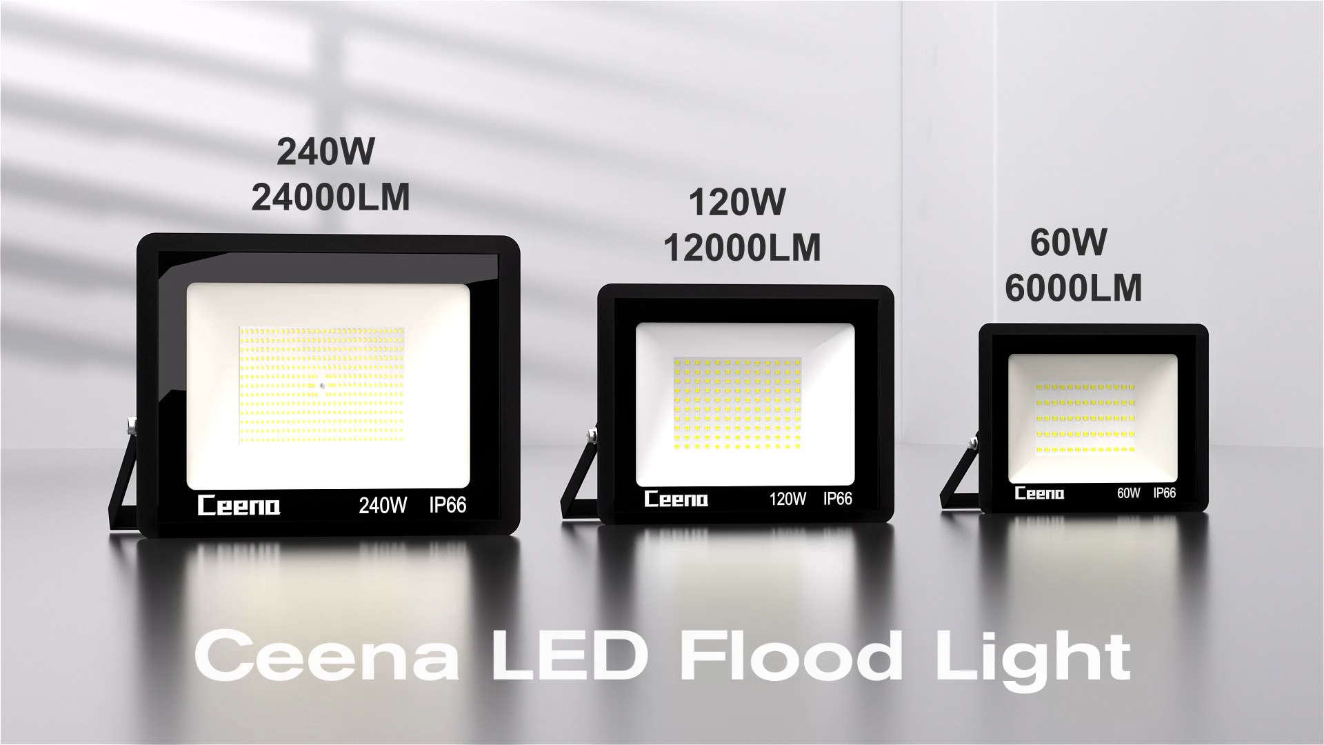 Ceena 2 Pack 60W Hardwired LED Flood Light Outdoor, 6000lm Super