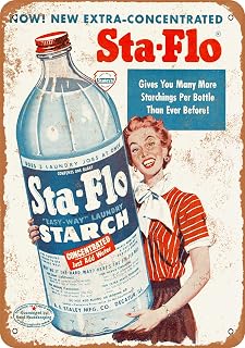 METAL SIGN - 1954 Sta-Flo Starch - Vintage Look (Aluminum) 12 x 8 inches