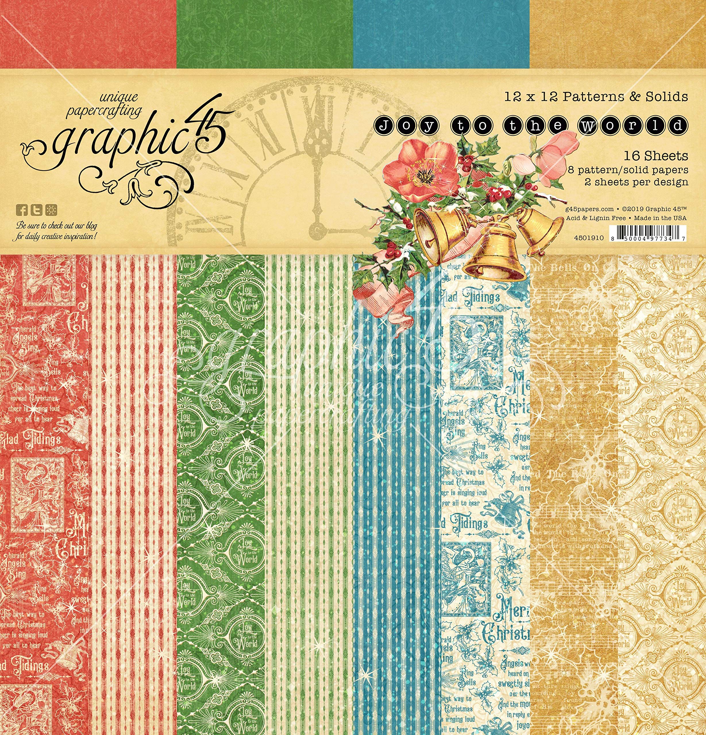 Graphic 45 Multi Joy To The Paper Pad Prnt/Solid