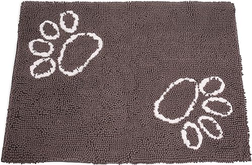 Vista 18 de Internet's Best Felpudo de felpilla para perro, 60 x 30 pulgadas, superficie absorbente, parte inferior antideslizante, protege los pisos, color gris