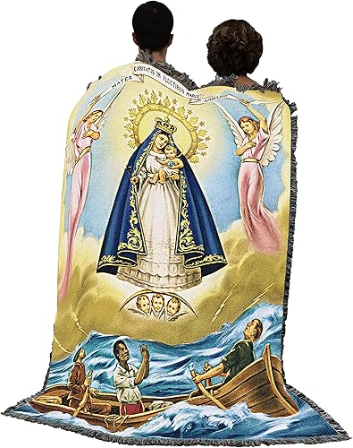 Miniatura 3 de Nuestra Señora de la Caridad - Nuestra Señora de la Caridad del Cobre - Patrona de Cuba - Tapiz de regalo religioso católico tejido de algodón