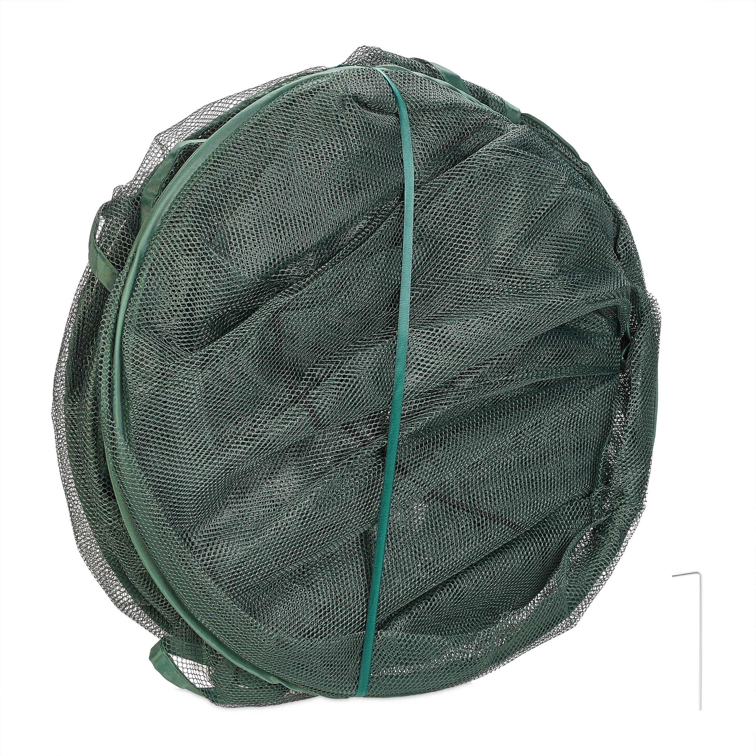 Relaxdays Tunnel de Croissance Pliable, système « Pop up », 2,5 m, Filet, pour légumes et Fraises, Vert foncé