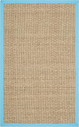 Vista 45 de SAFAVIEH Natural Fiber NF114A - Alfombra de hierba marina, tejido de canasta, con borde, para zonas de alto tráfico, sala de estar, dormitorio, 2