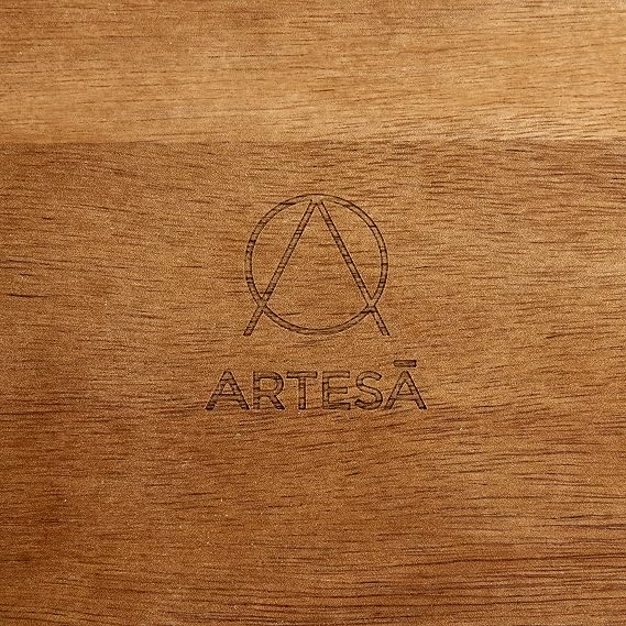 Artesà Raised Food Display Stand, Wooden Serving Board for Cheese Board and Food, Cakes, Desserts, Grazing and Buffets, 37 x 12 x 13cm, Brown
