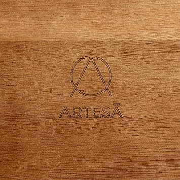 Artesà Raised Food Display Stand, Wooden Serving Board for Cheese Board and Food, Cakes, Desserts, Grazing and Buffets, 37 x 12 x 13cm, Brown