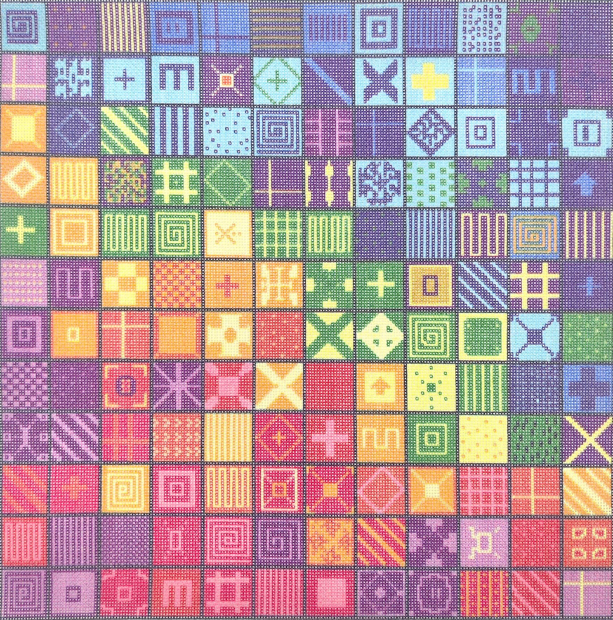 Canevas needlepoint 18 ct imprimé sans erreur mosaïque - 2