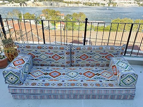 Miniatura 4 de arabicsofa 8 Inch Thick Gray Sofa Seating Set  Modular Corner Floor Cushions  Washable Floor Sofa Covers