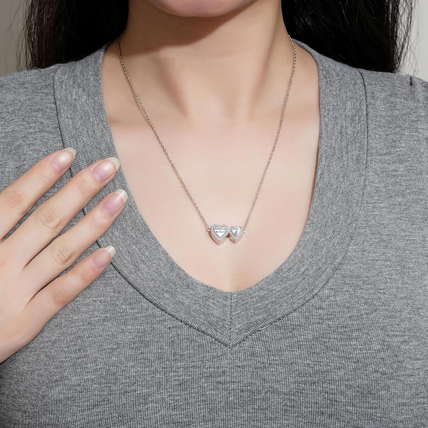 Sterling Silver Dual Infinity Urn Necklace for Women: Double Heart Cremation Necklaces Jewelry Hold Two Ashes - Infinity Memorial Keepsakes Pendant Jewelry Gifts for Loved Ones - Image 6