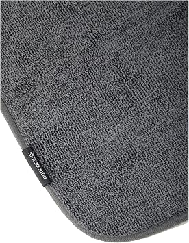 Brabantia SinkSide 16 x 19 Microfiber Dish Drying Mat for Kitchen Countertop (Dark Gray) Foldable Machine-Safe Absorbable Pad for Plates, Pots, Glasses