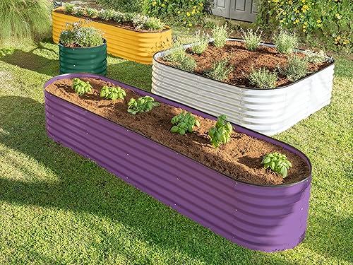 Miniatura 3 de Jardinera elevada de acero galvanizado 9 en 1  Maceta modular de 8 x 2 x 1.5 pies para jardinería, verduras, flores  Camas de jardín elevadas de