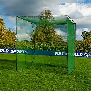 FORB Freestanding Golf Cage & Net - 10ft x 10ft x 10ft | Home Driving Range – Professional Outdoor High Impact Hitting Cage | Premium Netting + Impact Panel & Strong Poles
