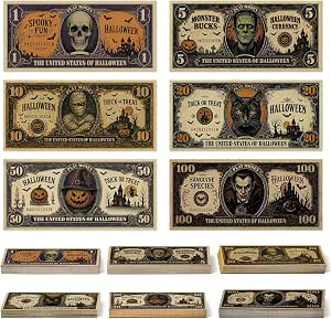 COcnny Halloween Play Money Set, 600 Pieces