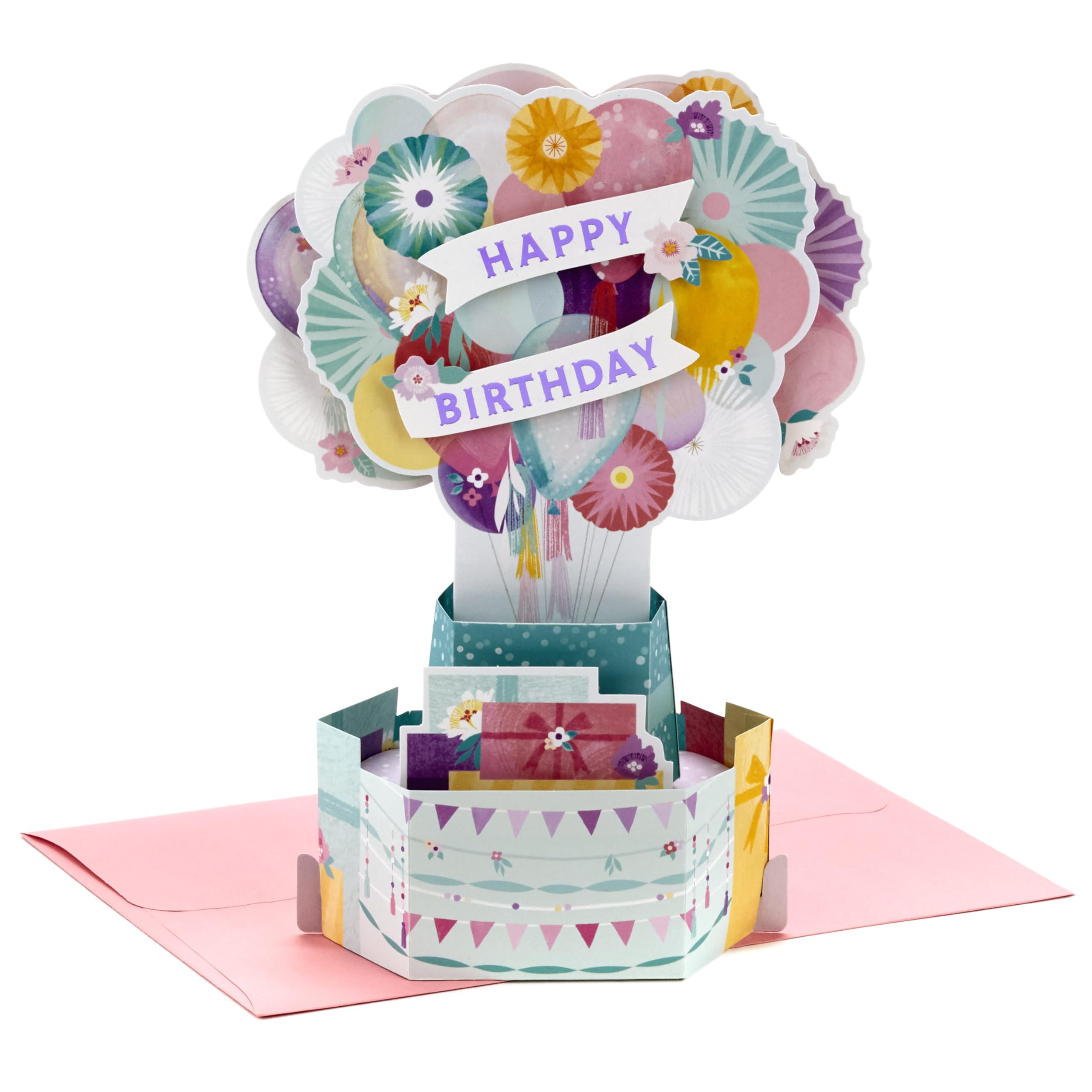 Hallmark Paper Wonder Pop Up Birthday Card for Women (Flower Balloons)