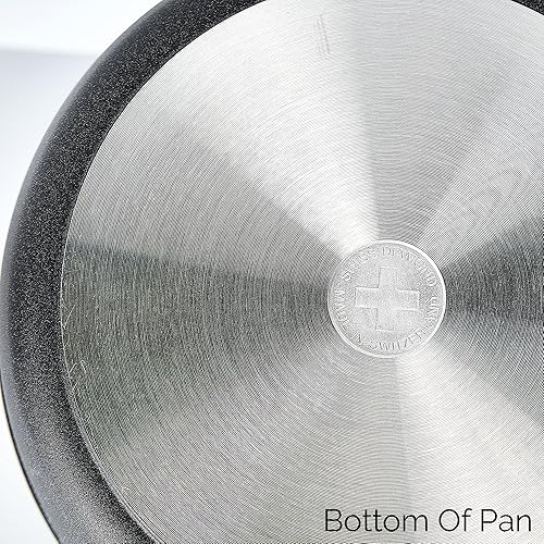 Miniatura 4 de Swiss Diamond Sartenes antiadherentes con tapa, cuentan con sartenes de aluminio antiadherente con revestimiento de diamante y sartenes aptas para