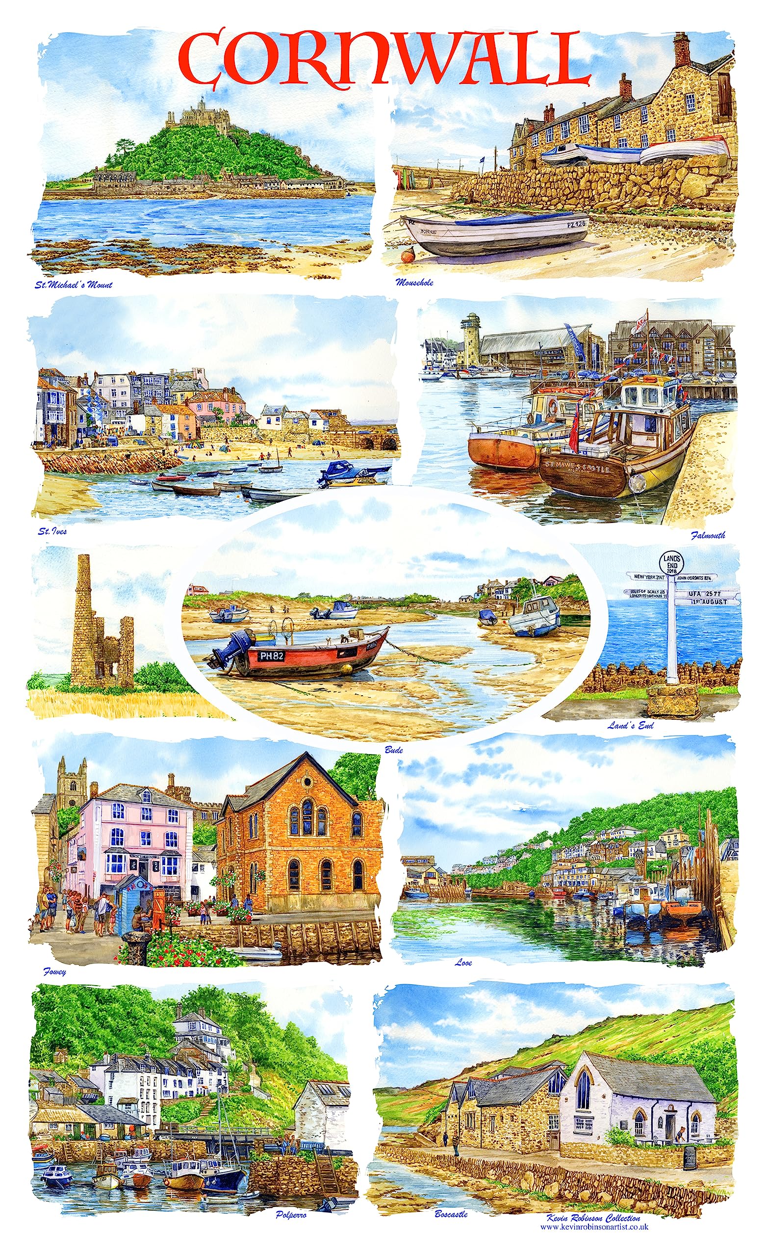 Kevin Robinson Collection Cornwall Tea Towel (Cotton)