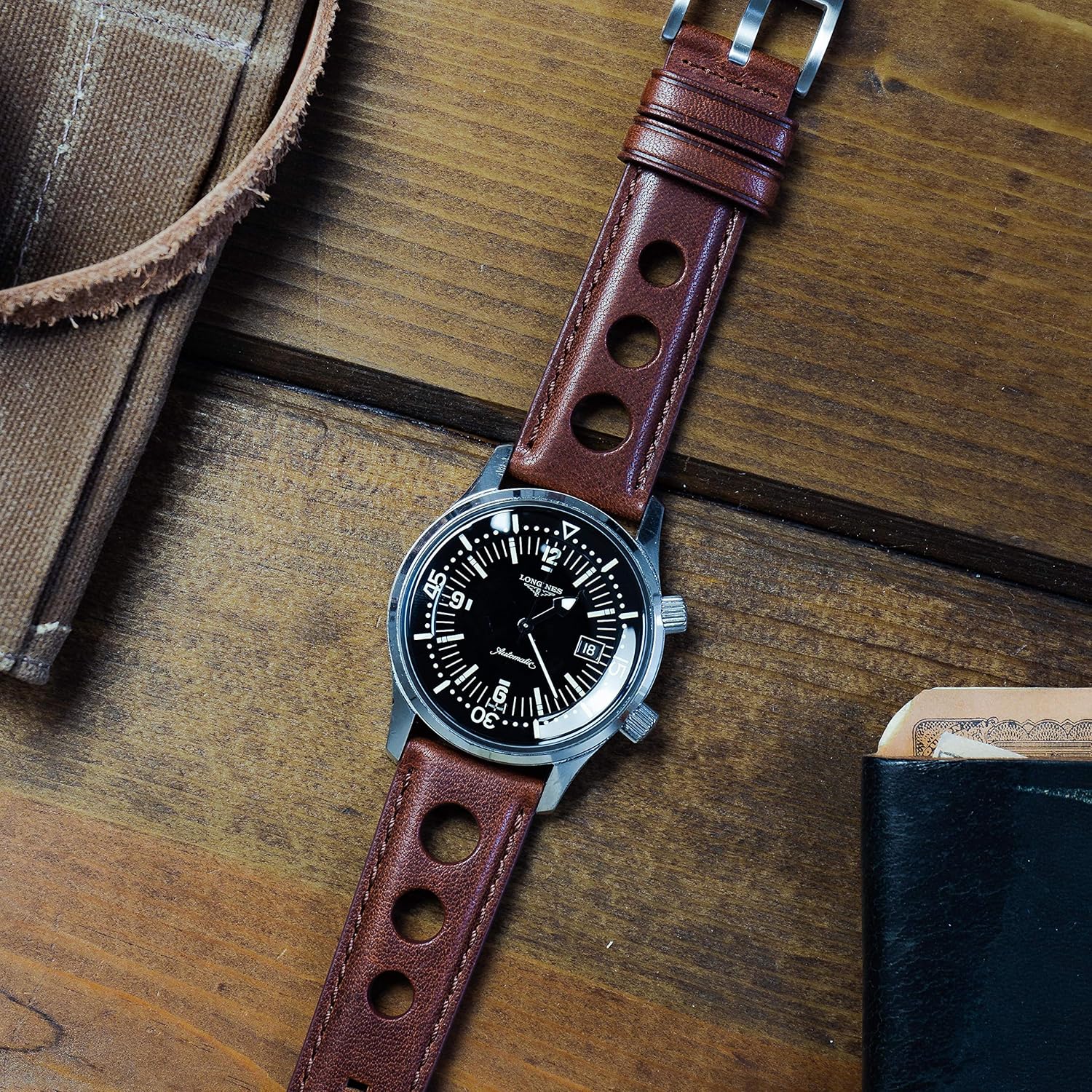 Barton Racing & Rally Horween Leather Straps with Integrated Quick Release Spring Bars - Standard Length fits Wrists 5" to 8"-18mm, 19mm, 20mm, 21mm, 22mm, 23mm & 24mm Watch Bands - Choose Strap Color & Width