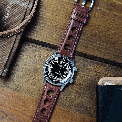 Miniatura 4 de Barton Racing & Rally Horween - Correas de cuero con barras de resorte de liberación rápida integradas, longitud estándar para muñecas de 5 a 8